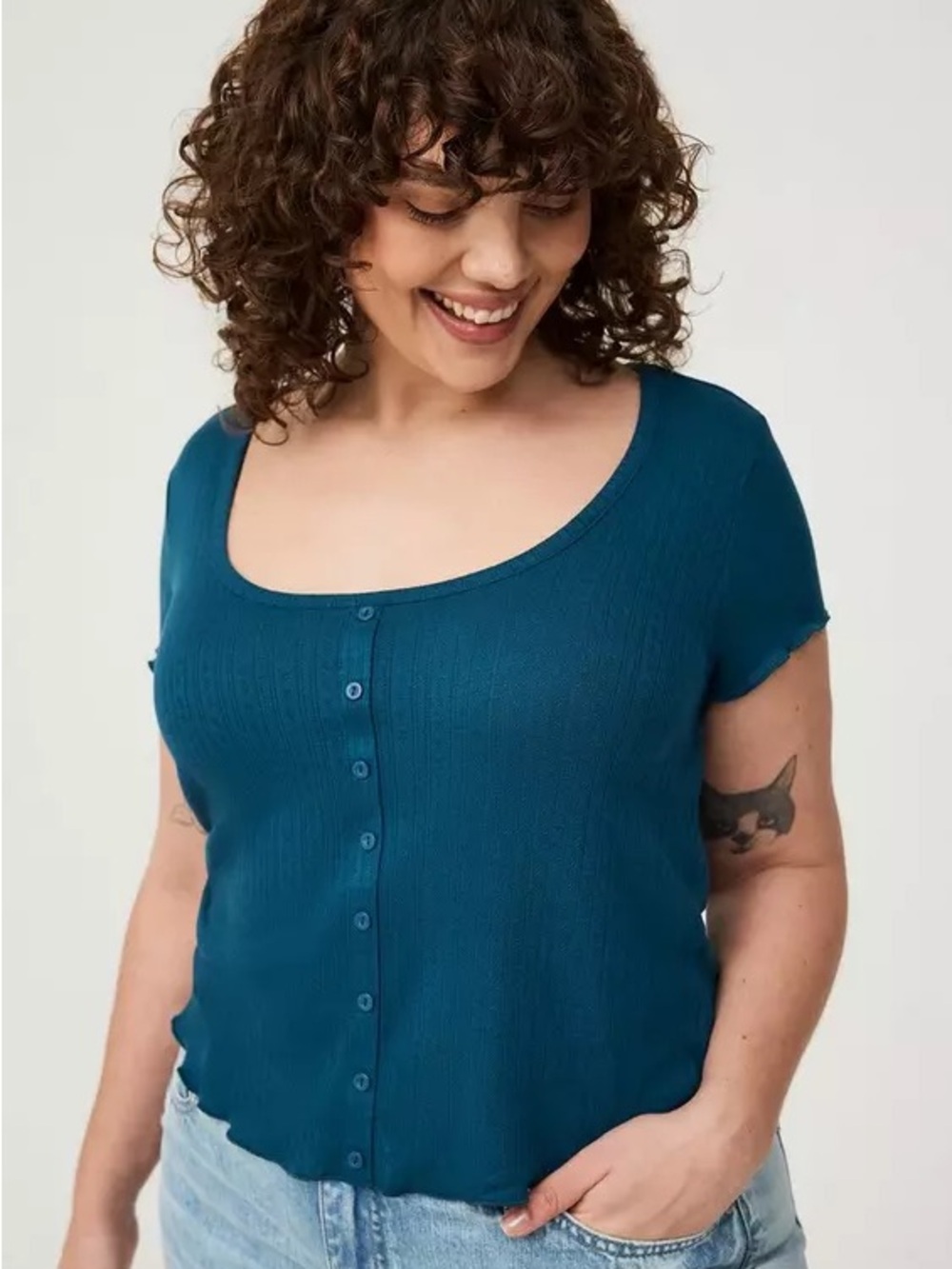 Torrid Button-Up Tee - Picture 2 of 6